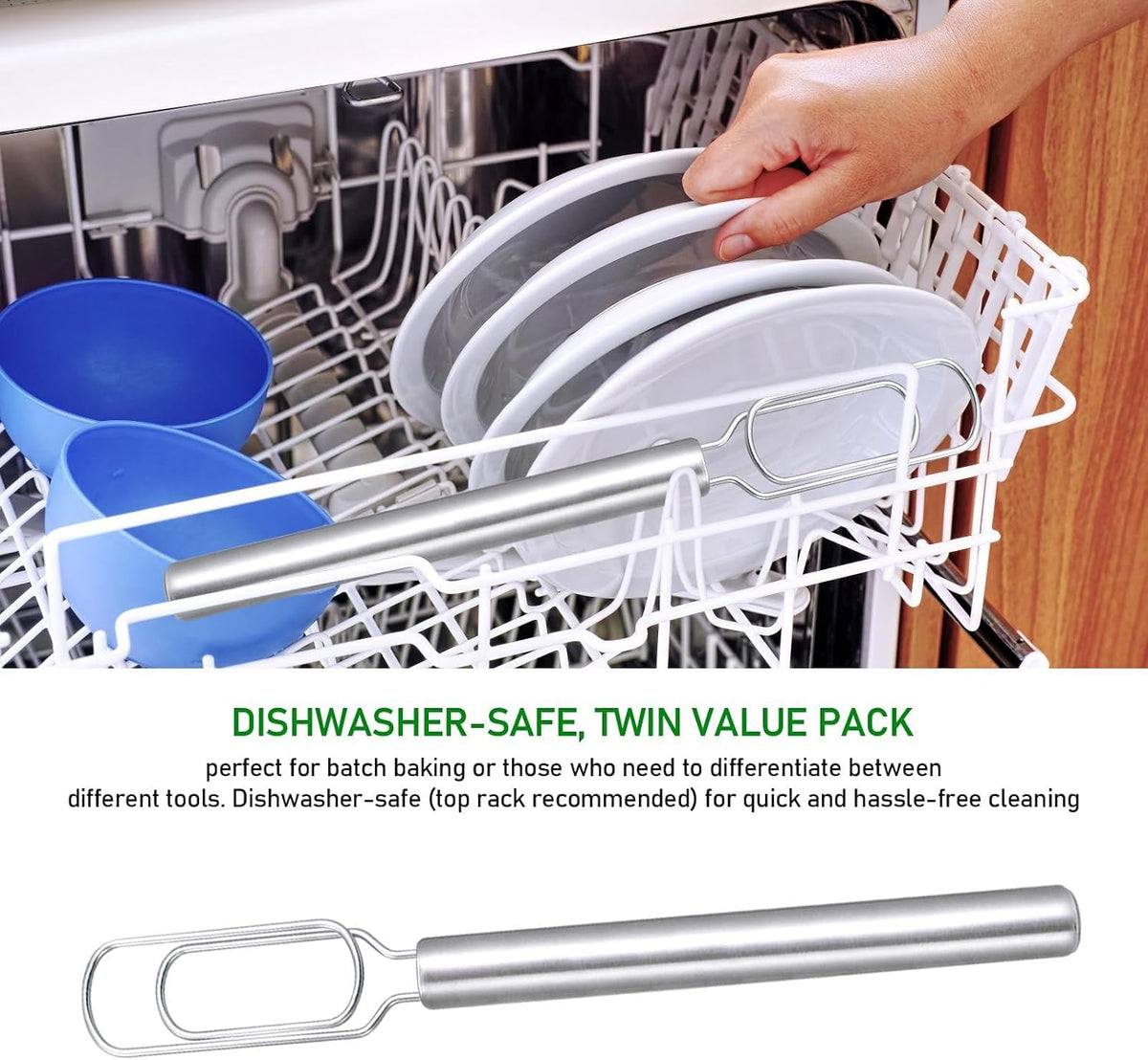 Danish Dough Whisk 2 Pack 12 Inch Stainless Steel for Sourdough Starter
