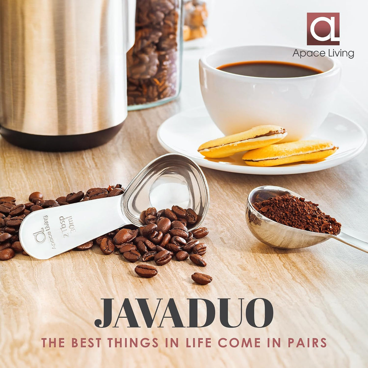 Coffee Scoop (Set of 2) - 2 Tablespoon Stainless Steel Measuring Spoons