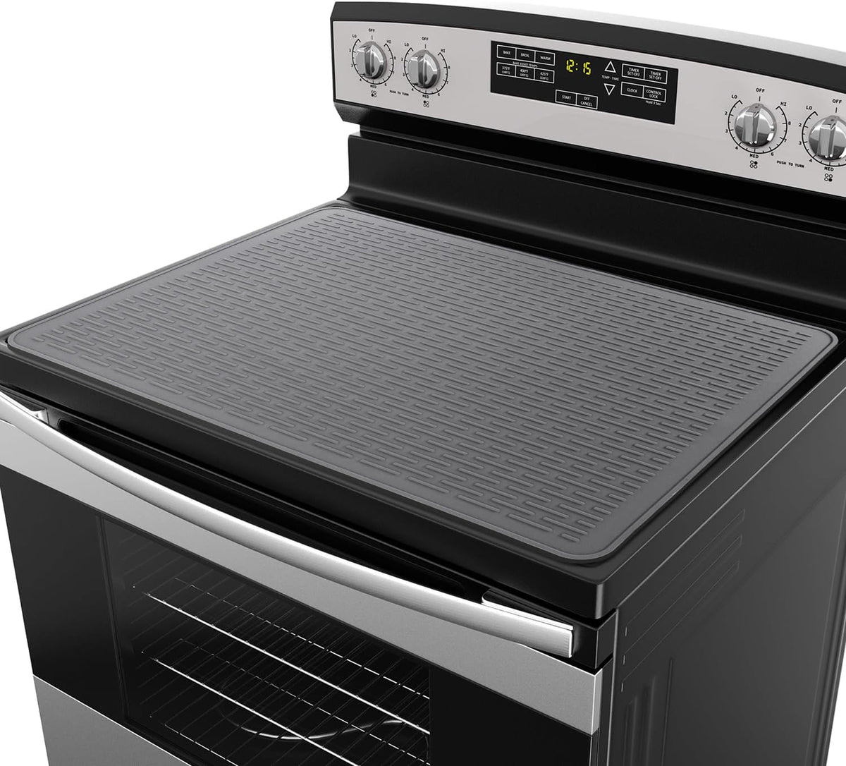 Stove Top Cover for Electric Stove - Silicone Stove Mat for Glass Top, Glass Cooktop Protector, XL Dish Drying Mats for Kitchen,Oven Covers for Electric Stove (Black,30 x 21)