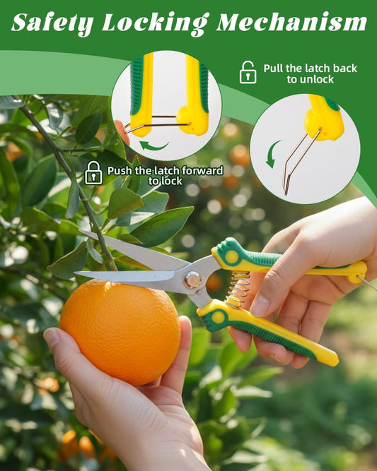 3 Pack Garden Pruning Shears Scissors Clippers (Yellow) | Gardening Shears, Gardening Shears, Pruning Snips for Gardening Tools, Securely Lock, Non-Slip, Ergonomically Designed