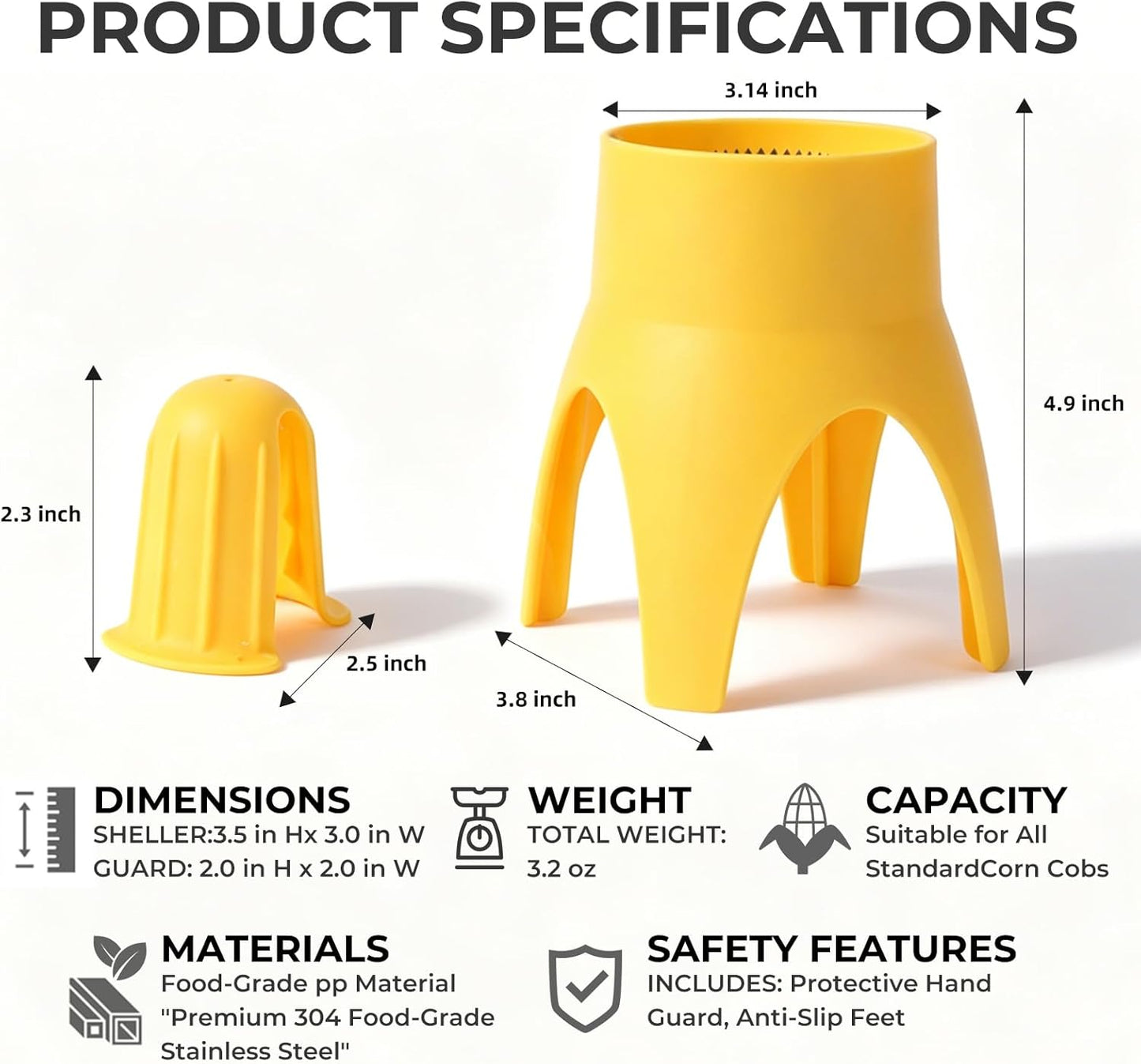 Corn Cob Strippe,Corn Peeler for Corn on the Cob,Corn Kernel Remover Tool with Anti Slip Cover,Corn Cutter Easy to Use