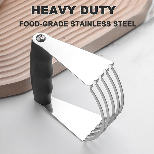 Dough Blender - Pastry Cutter Stainless Steel Butter Cutter, Pastry Blender for Easy Mixing, Pasta, Pie Crusts, Cake, Biscuits Baking Tools (Black)