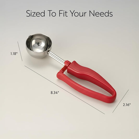 Ice Cream Scoop 1 Case 1.4 oz Stainless Steel Portioner Commercial Kitchen Tool Comfortable Grip Dishwasher-Safe Ambidextrous Handle