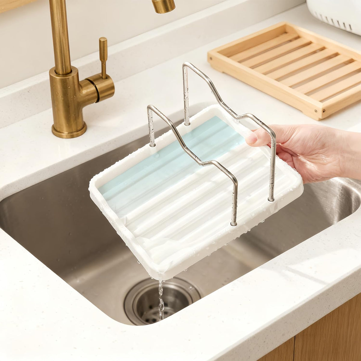 Spoon Rest & Pot Lid Holder - 2-in-1 Kitchen Cooking Tool Rack for Counter & Stove Top - Lid Holder While Cooking, Multifunctional Organizer