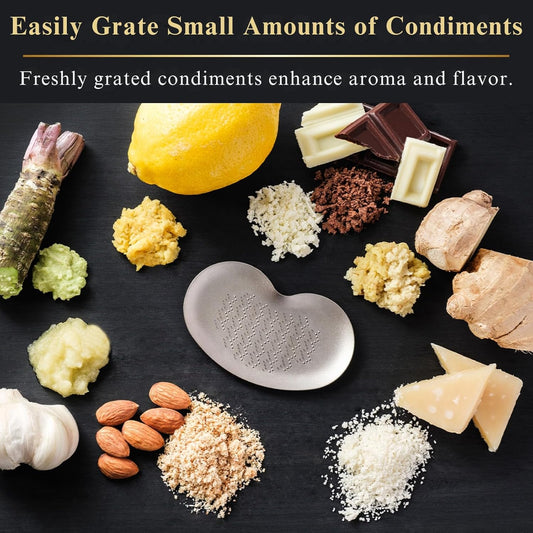 Japanese Grater Plate for Ginger & Wasabi, 3.4", Made in Japan | Titanium fine grating surface for garlic and small ingredients, easy prep for fresh flavor at the table