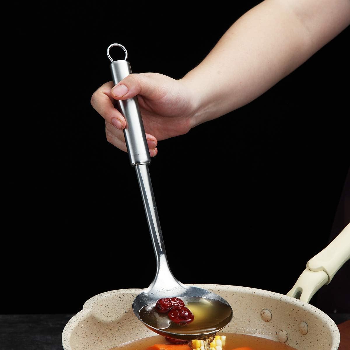 Stainless Steel Ladle, Soup Ladle, Cooking Ladle, Kitchen Ladle, Metal Soup Spoon For Cooking Non-Stick And Heat Resistant, Dishwasher Safe, Easy to Clean