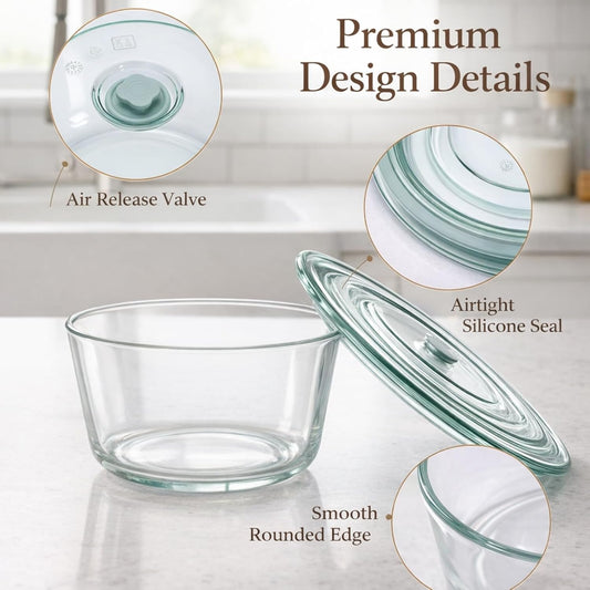 101 oz Large Trifle Bowl with Plastic Lid, Airtight Clear Thickened Glass Salad Bowl, Trifle Dish for Cakes Popcorn Fruit Dessert Baking, Food Storage Container for Parties Weddings Holiday, Round