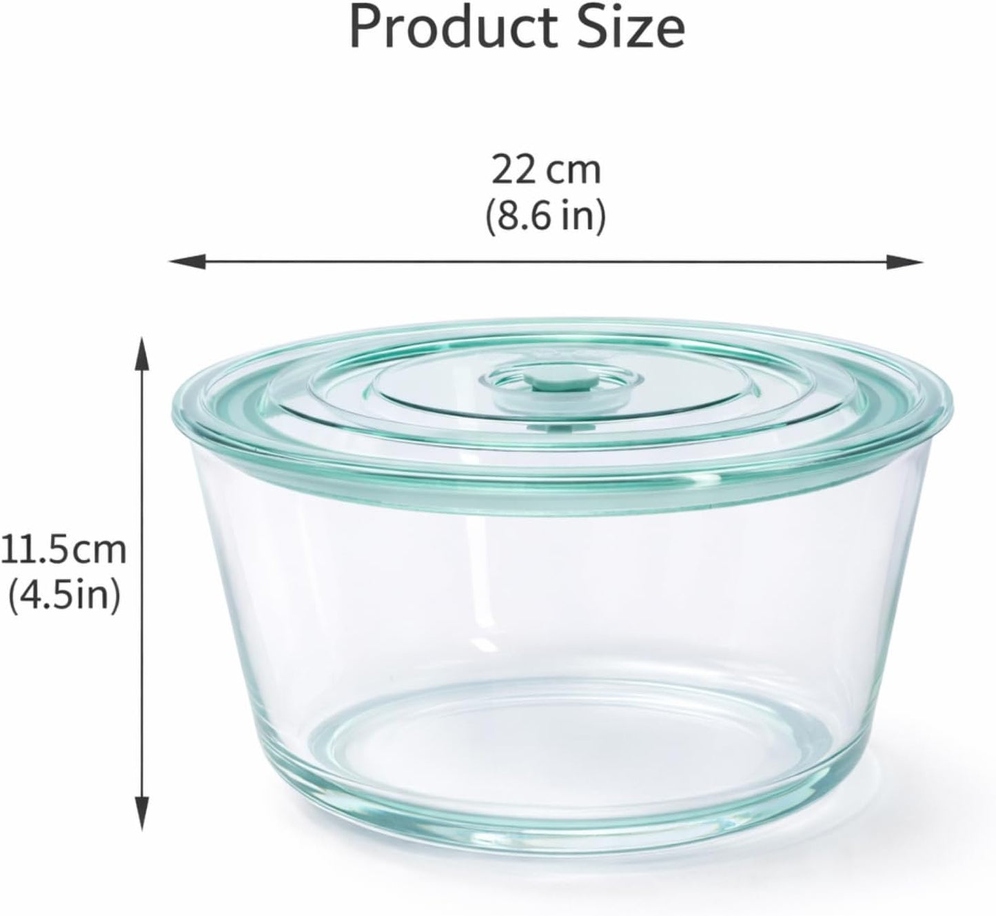 101 oz Large Trifle Bowl with Plastic Lid, Airtight Clear Thickened Glass Salad Bowl, Trifle Dish for Cakes Popcorn Fruit Dessert Baking, Food Storage Container for Parties Weddings Holiday, Round