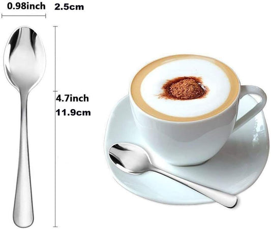 Demitasse Espresso Spoons, Mini Coffee Spoon, 4.7 Inches Stainless Steel Spoons