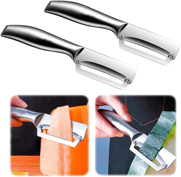 Thick Vegetable Peeler - Sugarcane Pumpkin Peeling Knife - Ultra Sharp Stainless Steel Blades - Perfect Kitchen Peeler Effortlessly Peels Vegetables and Fruits