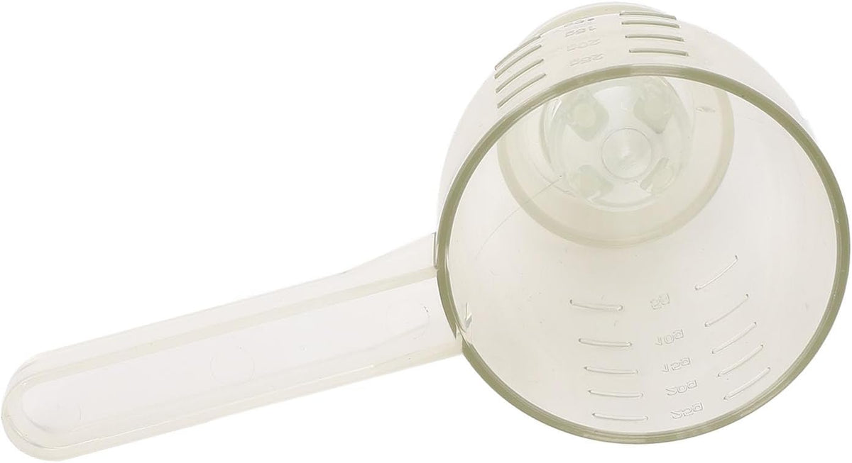 Powder Measuring Scoop, ABS Multifunctional Spoon with Funnel and Scale, Suitable for Supplements, Spill Proof Powder, Measure for Portion Control and Easy Cleaning (White)