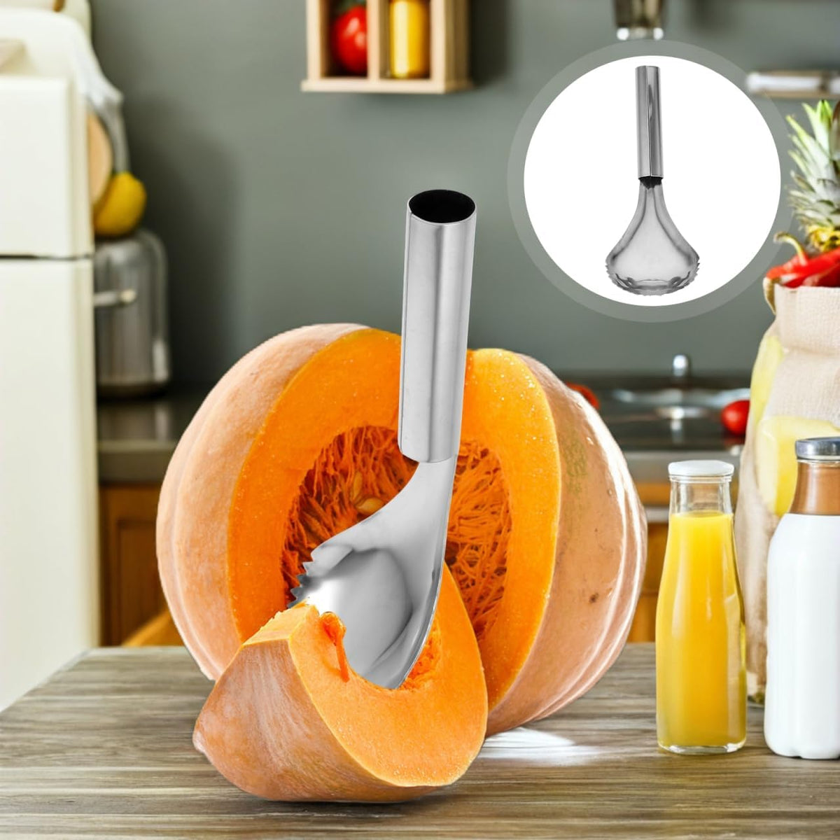 Heavy Duty Pumpkin Scooper with Grip Handle