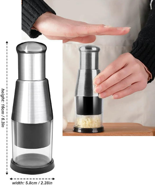 1PCS manual garlic press ,multifunctional manual chopper, stainless steel food dicer, garlic, pepper,pressing chopper