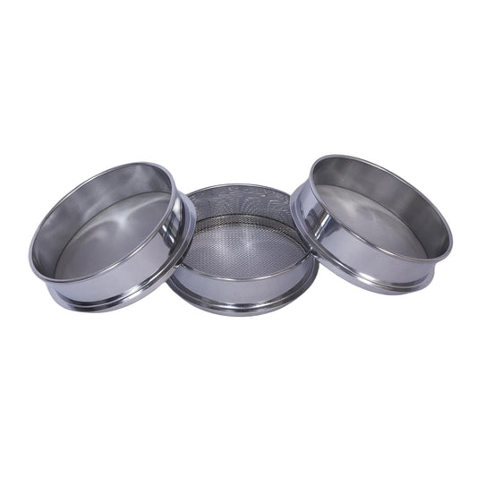 3 Pcs Lab Sieves,6 Inch Diameter Test Sifter 10Mesh(2.19mm)、80Mesh(0.217mm)and 200 Mesh(0.077mm)