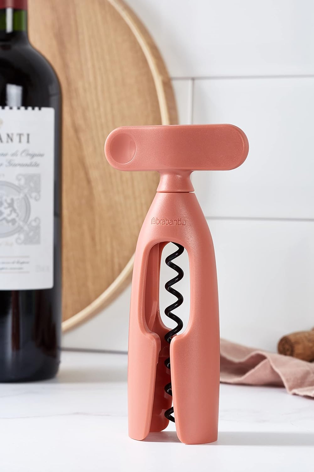 Tasty+ Wine Bottle Opener Corkscrew (Dark Gray) Easy To Use, Safe Enclosed Spiral, Extra Large Turning Handle
