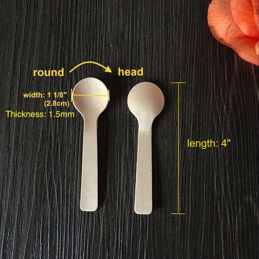 1.5mm Extra-Thick Mini Wooden Spoons (4 Inch) - 100 Count Heavy Duty Birch Wood - Sturdy No-Snap Disposable Spoons for Gelato, Desserts & Charcuterie - Eco-Friendly & Compostable GM1042A