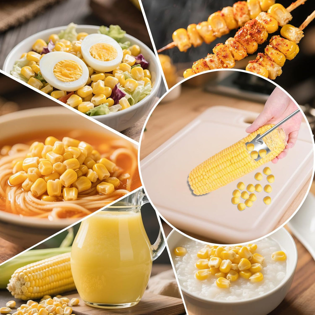 2 Pack Stainless Steel Corn Cob Stripper Tool, Fast Corn On The Cob Remover, Multi-Use Dishwasher Safe Kitchen Gadget for Home & Commercial Prep