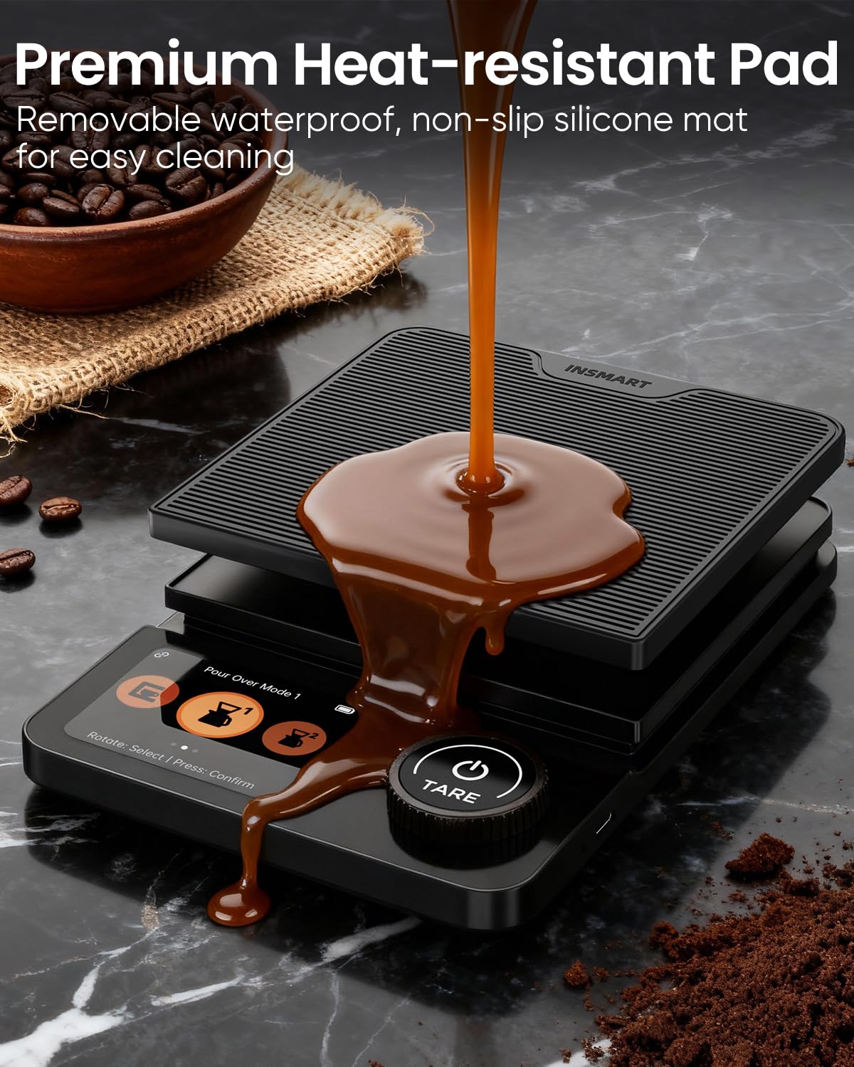 INSMART Pour Over Coffee Scale with Timer, 5kg/0.1g High Precision