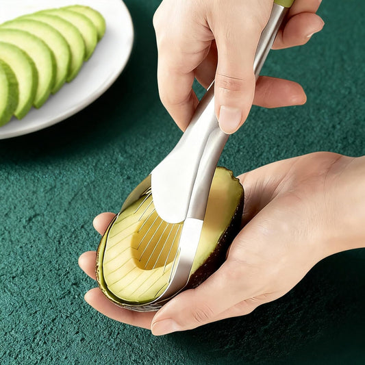 Avocado Slicer,Stainless Steel Avocado Slicer Tool and Avocado Smasher Tool,Quickly Slices Thinly and Masher,Suitable for Avocados,Potatoes,Dragon Fruit and Other Fruits Vegetables