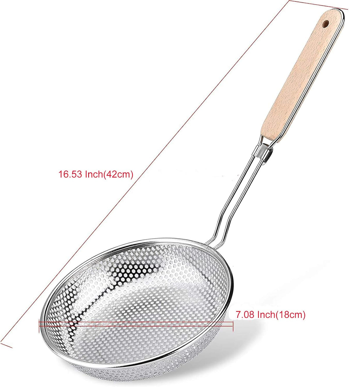Multi Kitchen Utensil Stainless Steel Cooking Skimmer Slotted Fish Turner Spatula Spoon Colander Drain Water Filter Spoon Ladle Spider Strainer Skimmer Ladle for Cooking &Frying (2pcs)