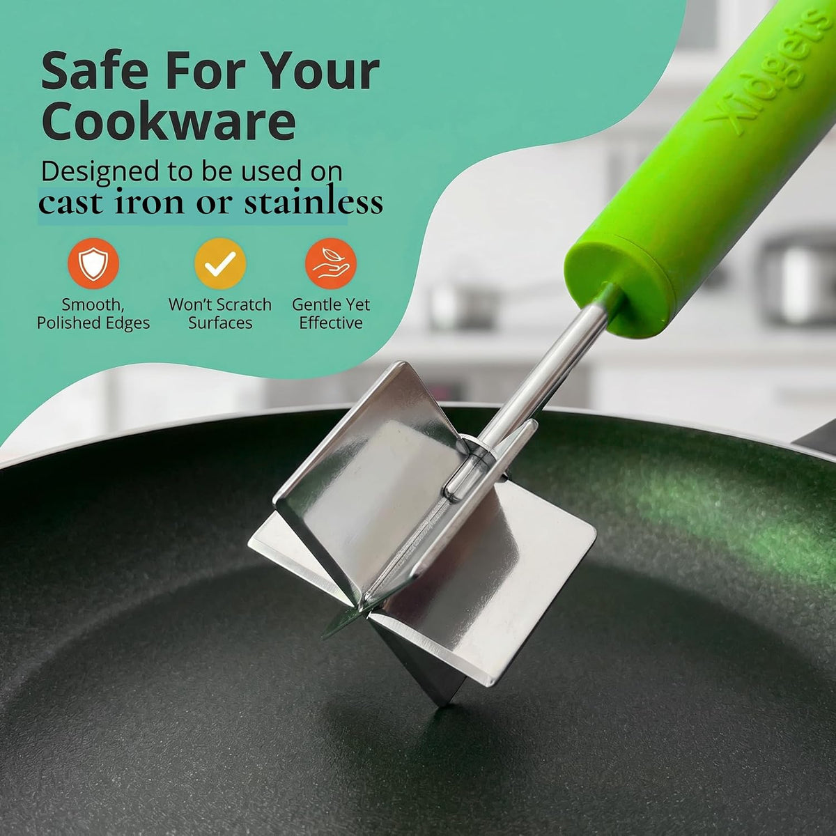 Mini Stainless Steel Meat Chopper & Masher, Dishwasher Safe