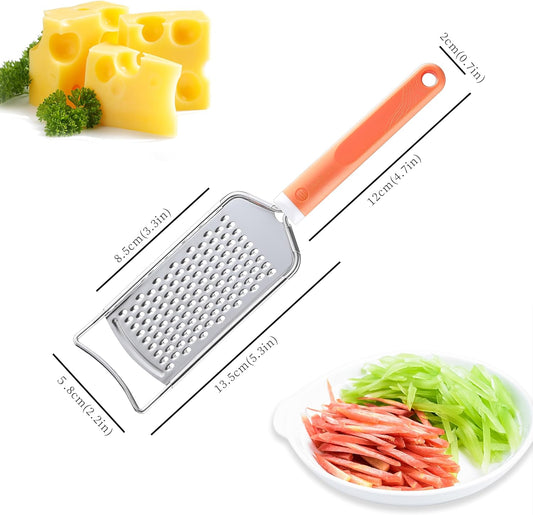 Cheese Grater with Handle, Stainless Steel Graters for Kitchen, Cheese Grater Lemon Zester Handheld, Great for Cheese, Ginger, Chocolate, Spices and More, Dishwasher Safe