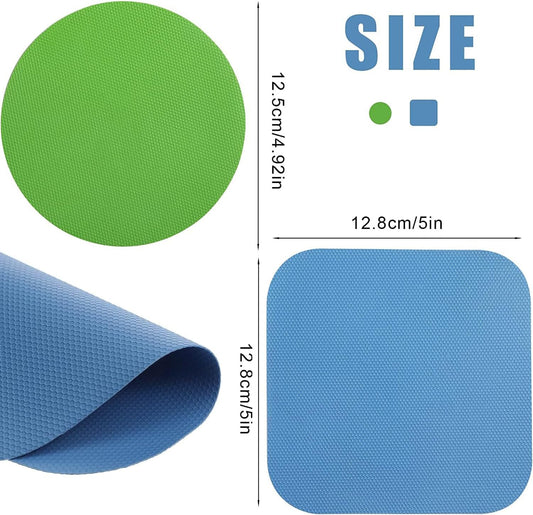 4 Pack Jar Opener, Silicone Bottle Opener Gripper Pad Top Rated for Seniors | Rubber Jar Opener Tool for Weak Hands and Arthritis, Green & Blue