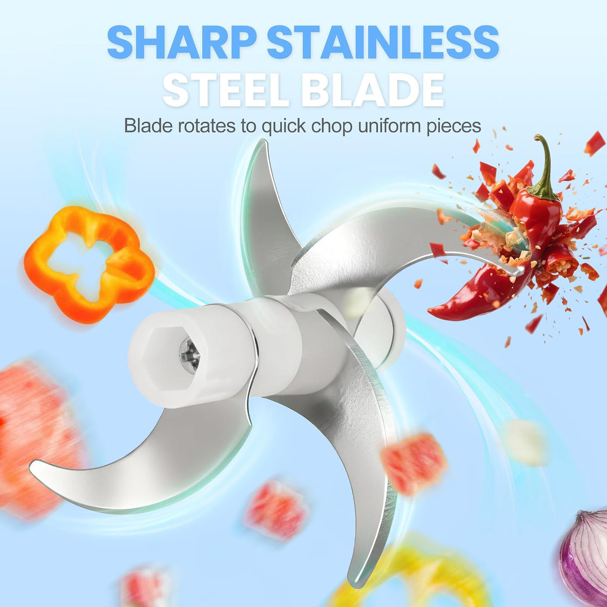 Electric Garlic Chopper 250ML, Mini USB Rechargeable Veggie Chopper, Cordless Garlic Mincer Onion Chopper Food Chopper for Ginger Chili Meat Sauce, Wireless Food Processor, White