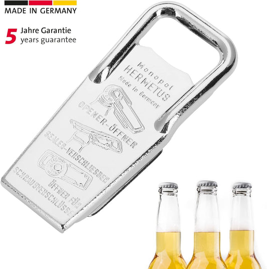 Hermetus Steel 3-in-1 Bottle Opener & Resealer – German Beer Bottle Opener with Airtight Seal, Made from Heavy-Duty Steel, Traditional Design