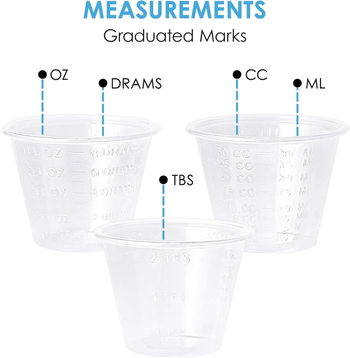 500 Pack 1 oz Medicine Cups, Plastic Med Cups, for Measuring