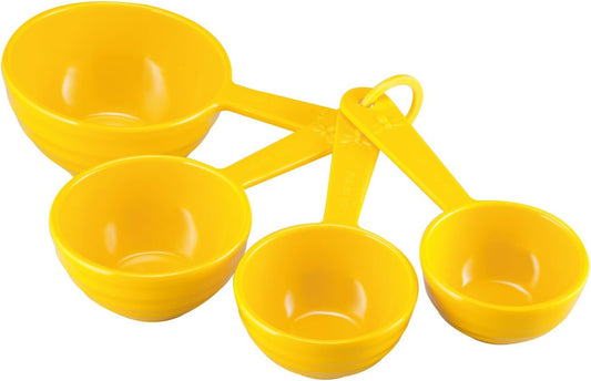 8-Piece Multi-Purpose Liquid and Dry Melamine Measuring Cups and Spoons Set, Home Essentials Cooking and Baking Tools, Measuring Set (Beehive)