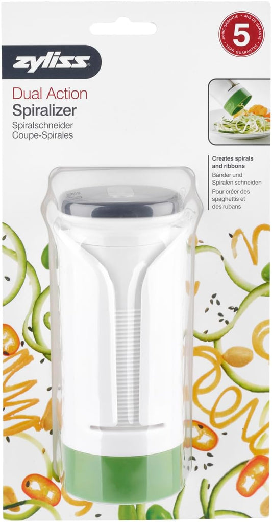 Spiralizer - Vegetable Spiralizer & Slicer - Kitchen Tool & Gadget for Cooking - Manual Vegetable Slicer - Dishwasher Safe - White/Green