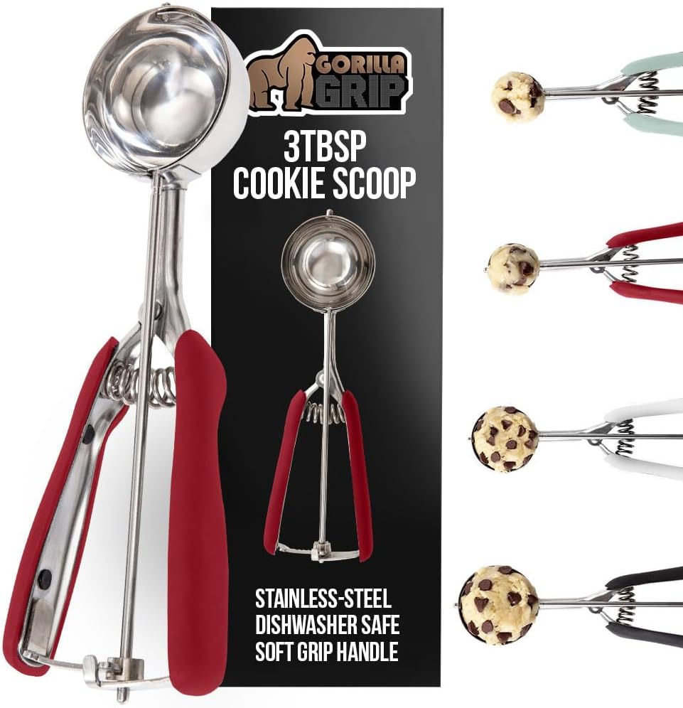 304 Stainless Steel Cookie Scoop, 1 TBSP Scooper, Black