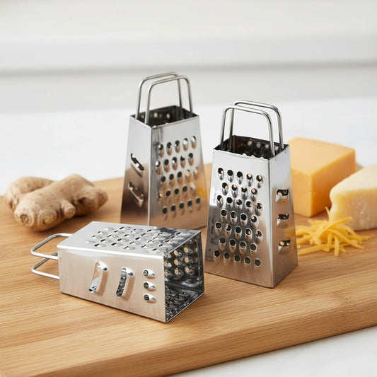 Mini Box Cheese Graters Set of 4, Stainless Steel Grater for Ginger, Garlic, Lemon, Potato, Chocolate, Vegetables (2.3 * 1.38inch)