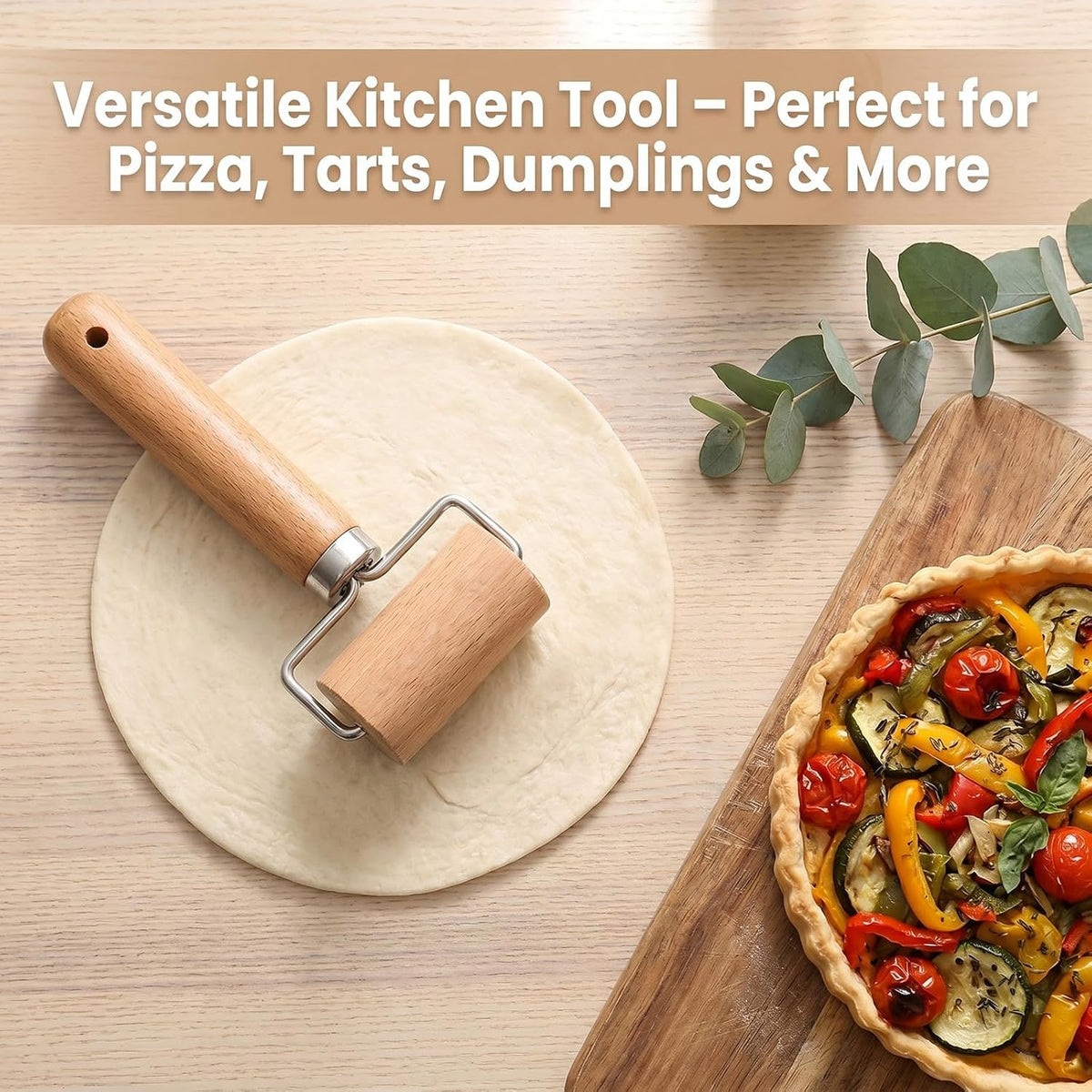 Wooden Rolling Pin, Wooden Dough Roller, Small Rolling Pin (6 Inch)