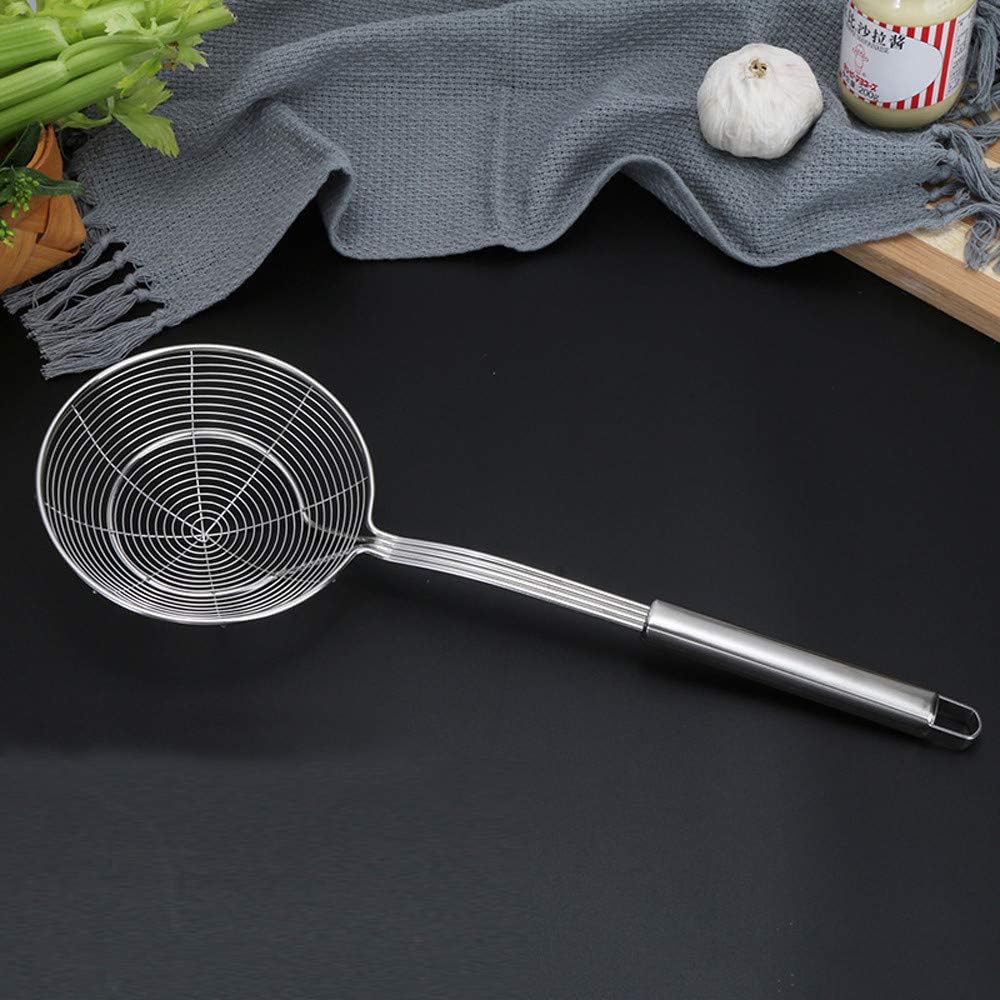 Stainless Steel Spider Strainer, 15.5 Inch Wire Mesh Asian Durable Large Skimmer Spoon with Long Handle,Kitchen Utensils,Spider Strainer for Pasta,Frying Food,Cooking,Skimming Grease and Foam