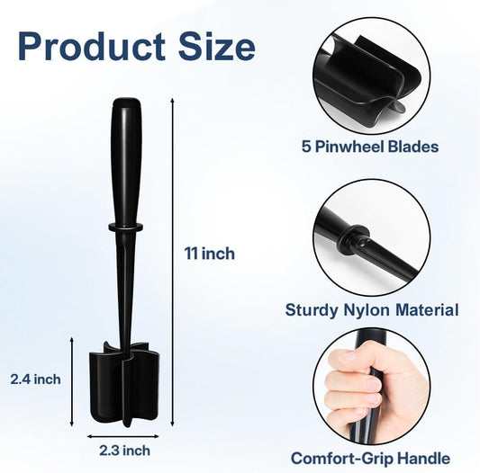 Meat Chopper, Premium Heat Resistant Meat Masher | 5 Blades Ground Beef Masher, Non Stick Hamburger Smasher, Nylon Potato Masher, Dishwasher Safe, Black