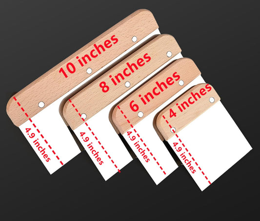 4pc wooden handle stainless steel Bench dough scraper set size 4 "6" 8 "10", baking scraper, cutting tool, scraper putty knife