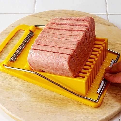 Luncheon Meat Spam Slicer,Egg Cutter,Multi-Purpose Kitchen Tool for,Bananas, Avocados,Vegetables Dishwasher Safe, Rust-Resistant Food Prep Accessories (Only Suits Soft Cheese,No Bony Foods)