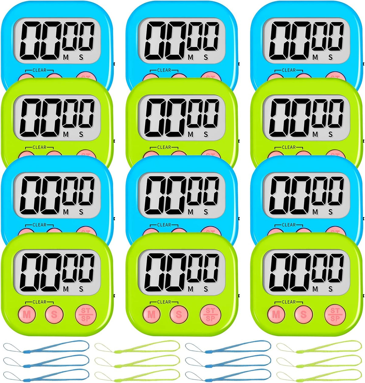 Classroom Timer for Kids Teachers 2 Pack Digital Timers Blue Green