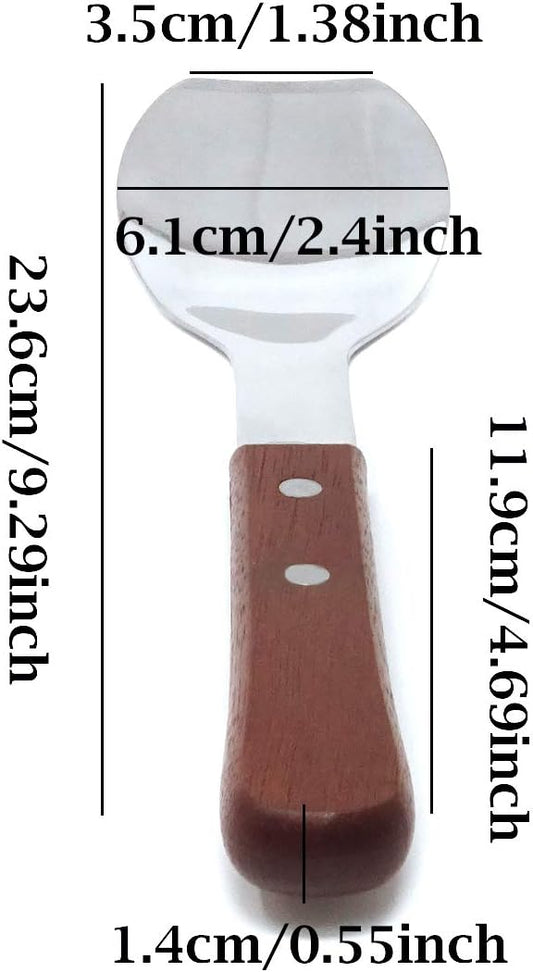 1PCS Stainless Steel Ice Cream Scoop Spade Spoon Scooper with Wood Handle for Kitchen