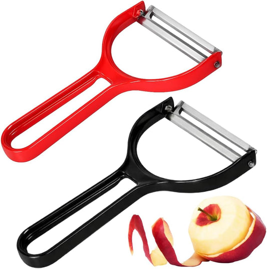Made in Japan Wide Mouth Vegetable Peeler, Japanese Style Stainless Steel Peeler for Potato, Zucchini, Carrot and Fruit, Assorted Colors