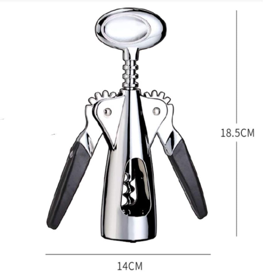 Wing Corkscrew Wine Opener - Wine Corkscrew Made of Zinc Alloy for Wine Bottles Beer Bottle, Silver