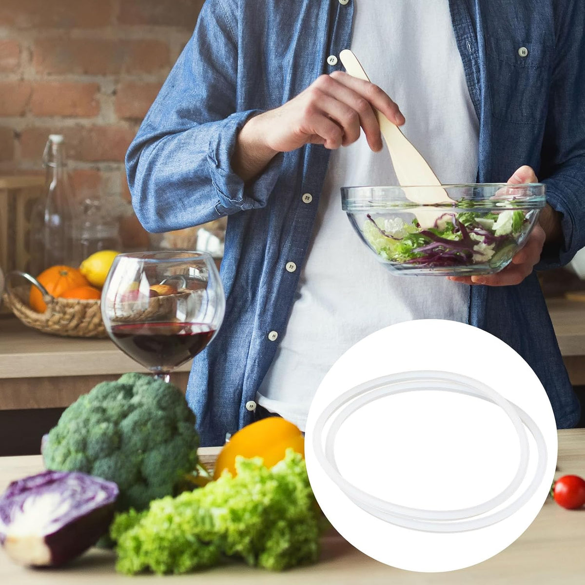 2 Pcs Salad Spinner Gaskets, Silicone BPA Free Replacement Gaskets Compatible with OXO Good Grips Salad Spinner Fruit Washer Vegetable Cleaner