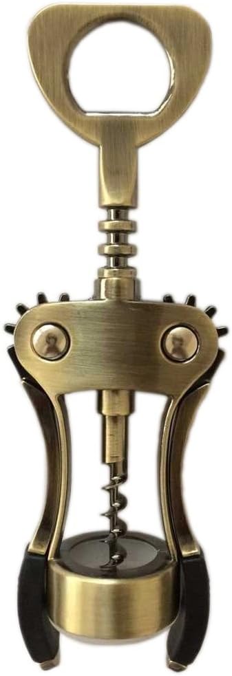 aibileec Wisdom Wing Corkscrew Wine and Bottle Opener for cork and cap antique bronze color