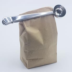 Stainless Steel Coffee Scoop with Clip, 1-Pack 1 Tbsp Measuring Spoon