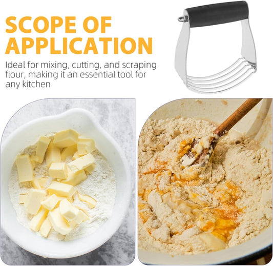 Heavy Duty Stainless Steel Dough Blender Pastry Cutter Butter Mixer for Baking Effortless Flour Mixing and Scraping Tool Kitchen Essential for Home and Professional Bakers