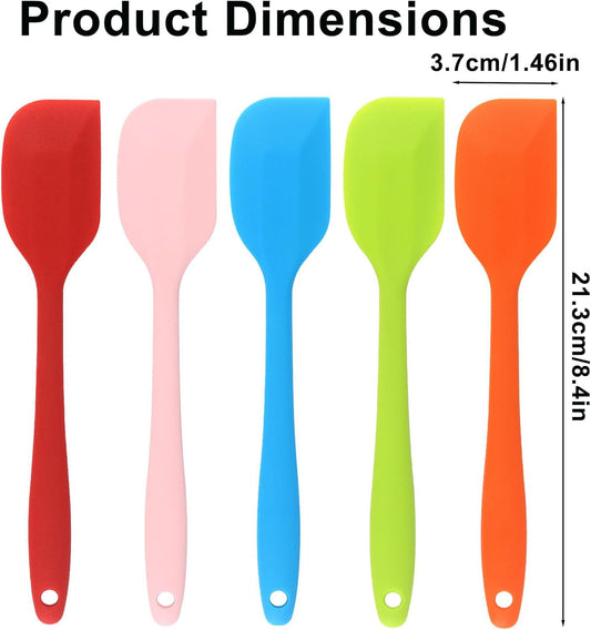 5 Pcs Silicone Spatula,Food Grade Rubber Spatula, Spatulas Silicone Heat Resistant, Used for Baking, Cooking, non Stick, Dishwasher Safe, BPA Free(21.3cm/8.4Inch)