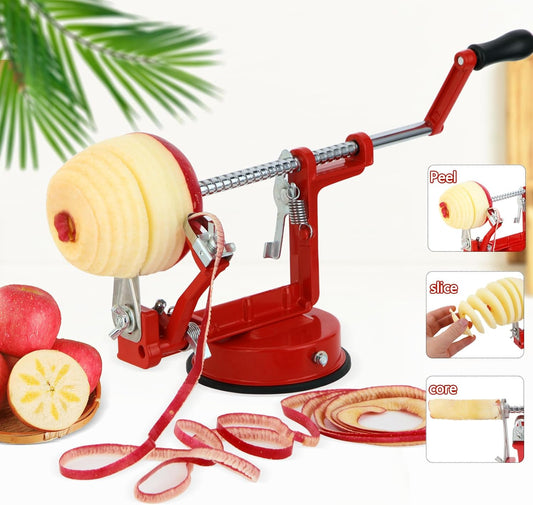 Apple Peeler Corer Stainless Steel Fruit Slicer Cutter Red Kitchen Tool