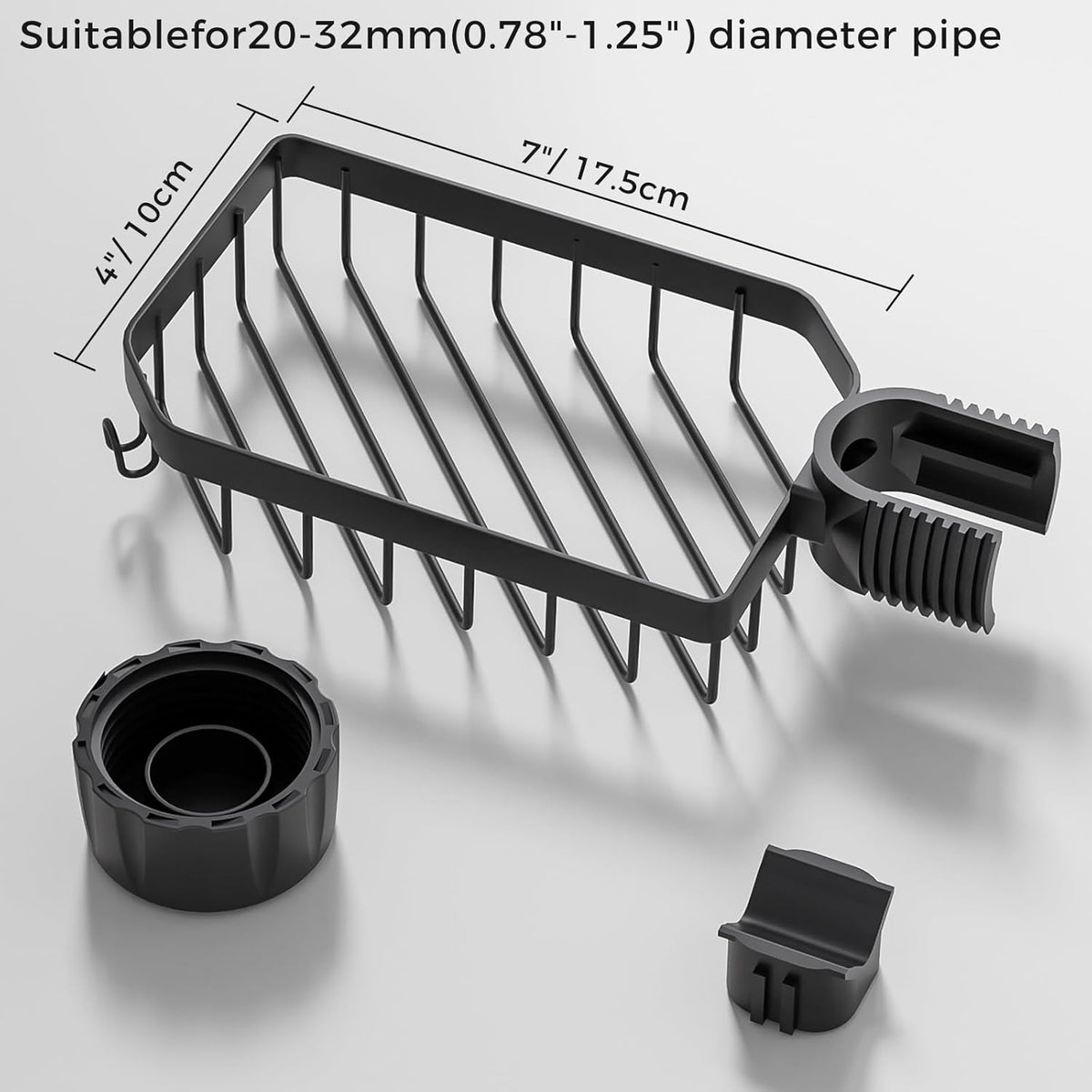 Sponge Holder Over Faucet Kitchen Sink Caddy Organizer, Stainless Steel Sink Rack for Sponge, Brush and Soap, Quick Drain Hanging Faucet Holder